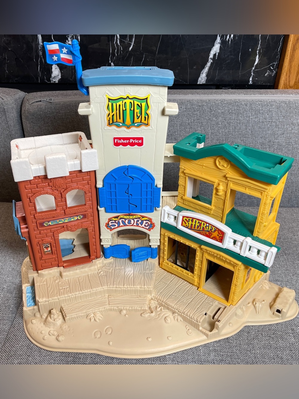 VTG Fisher Price Great Adventures Wild Western Town Play Set TOWN ONLY 1996 USA